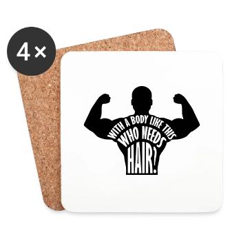 Who Needs Hair Saying - Coasters (set of 4) - white - Front