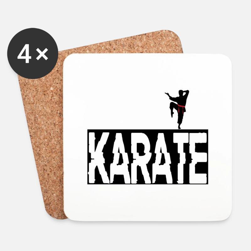 karaté - Dessous de verre (lot de 4) - blanc