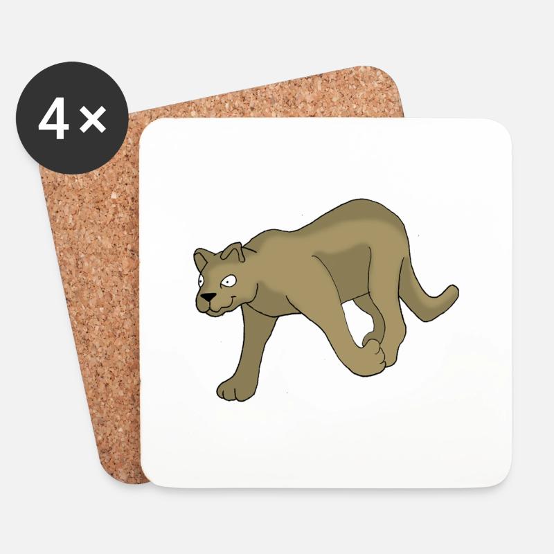 Wildtiere - Untersetzer (4er-Set) - Weiß