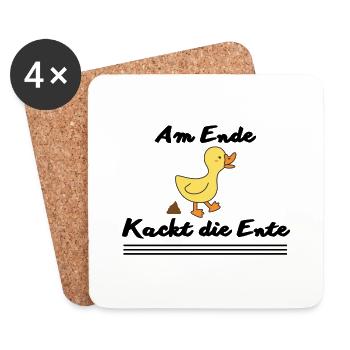 Entenkacke - Untersetzer (4er-Set) - Weiß - Vorne