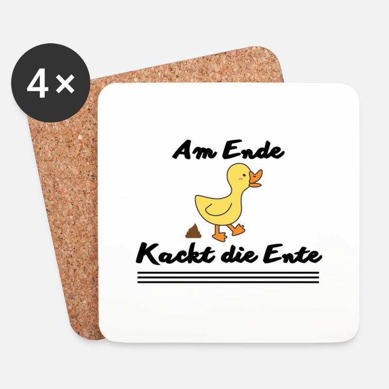 Entenkacke - Untersetzer (4er-Set) - Weiß