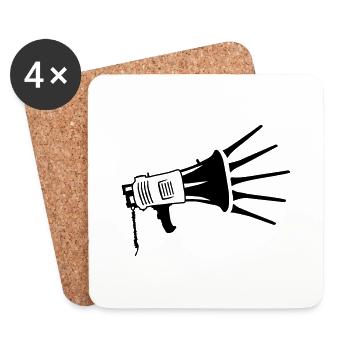 Speaker Propaganda Megaphone Symbol - Coasters (set of 4) - white - Front