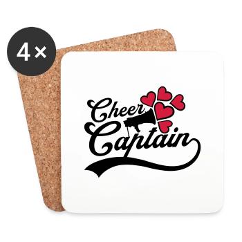 Anfeuern Cheer Captain Megafon - Untersetzer (4er-Set) - Weiß - Vorne