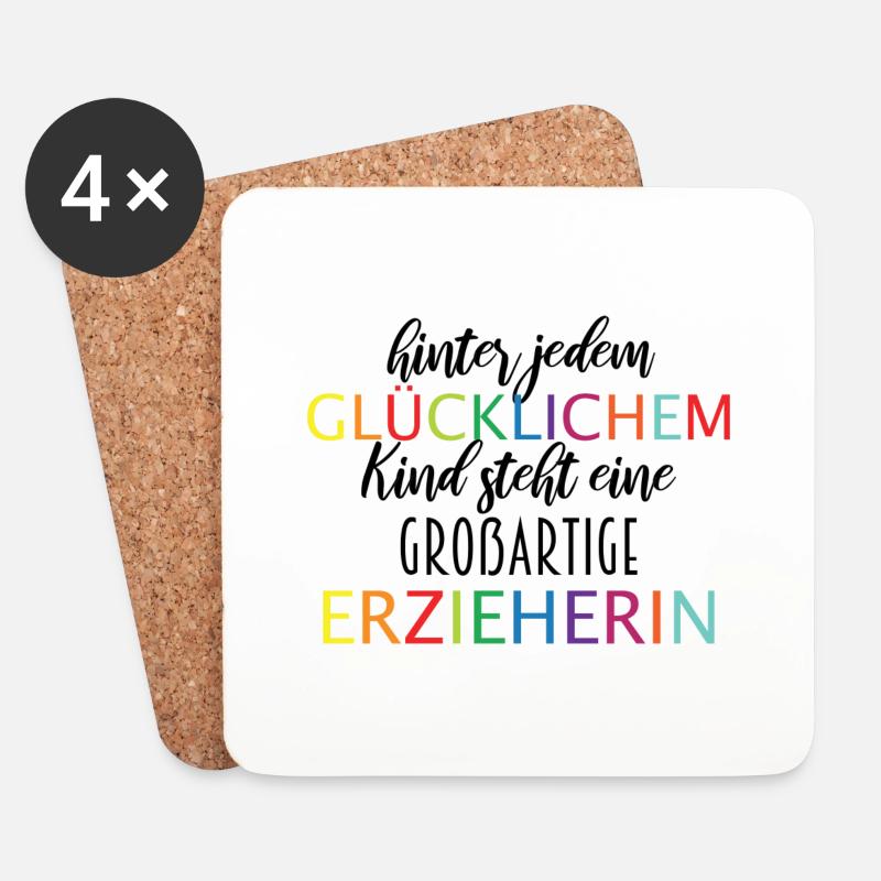 Abschied Kindergarten - Untersetzer (4er-Set) - Weiß