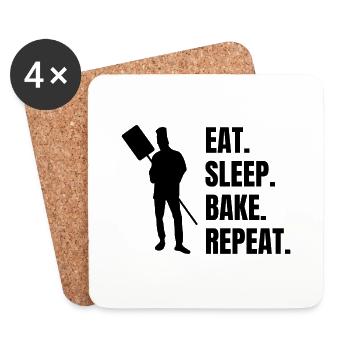 Bäcker Konditorei Pizza Backen Bäckerei Konditor - Untersetzer (4er-Set) - Weiß - Vorne