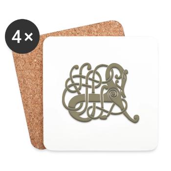 Viking Ornament Pferd - Untersetzer (4er-Set) - Weiß - Vorne
