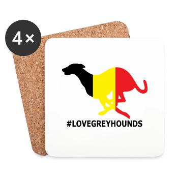 Greyhound Belgium #Lovegreyhounds - Coasters (set of 4) - white - Front