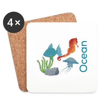 Ocean - Untersetzer (4er-Set) - Weiß - Vorne