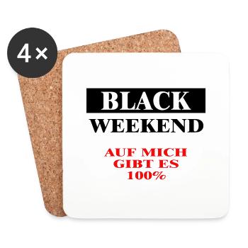 BLACK WEEKEND - Untersetzer (4er-Set) - Weiß - Vorne