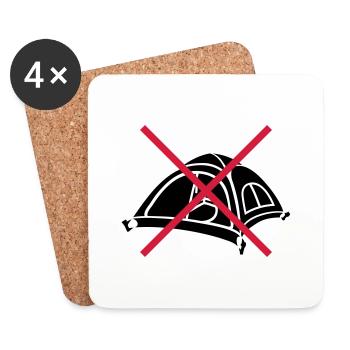 Forbidden Stay outside Tent - Coasters (set of 4) - white - Front