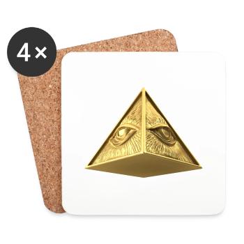 Eye of Providence - allsehendes Auge Pyramid - Untersetzer (4er-Set) - Weiß - Vorne
