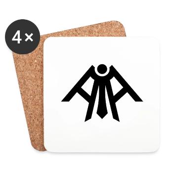 Black Cyberpunk Mecha Gamer Angel Punk Rock Tshirt - Coasters (set of 4) - white - Front