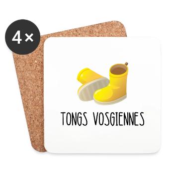 tongs vosgiennes - Dessous de verre (lot de 4) - blanc - Devant