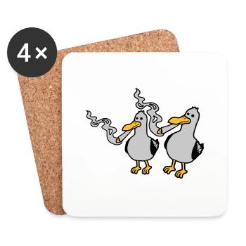 2 Amis Stoner Seagull - Dessous de verre (lot de 4) - blanc - Devant