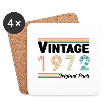 Vintage 1972 Originalteile Geburtstagsgeschenk - Untersetzer (4er-Set) - Weiß - Vorne