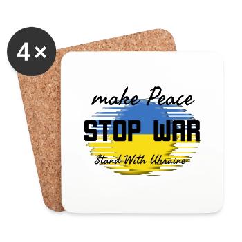 Make peace Stop War - Dessous de verre (lot de 4) - blanc - Devant