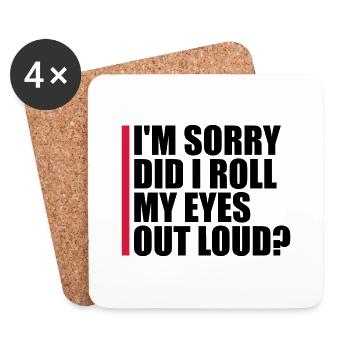 Roll My Eyes Out - Coasters (set of 4) - white - Front