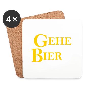 Bier Saufen Biertrinker Bierliebhaber Party Saufen - Untersetzer (4er-Set) - Weiß - Vorne