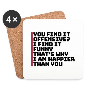 You find it offensive - Untersetzer (4er-Set) - Weiß - Vorne