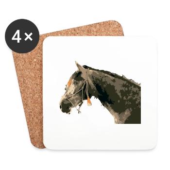 Pferde, Pferdefreund, Pferdeliebhaber , reiten - Untersetzer (4er-Set) - Weiß - Vorne