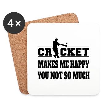 Kricket Team Cricket Geschenk Spruch Kricketfan - Untersetzer (4er-Set) - Weiß - Vorne