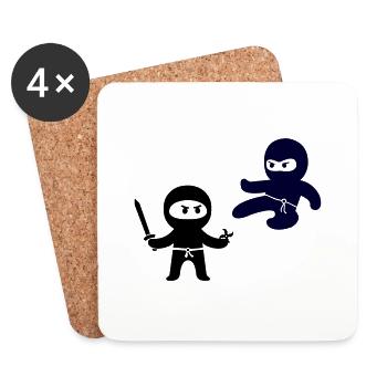 Ninjas - Untersetzer (4er-Set) - Weiß - Vorne