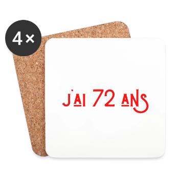 bref j'ai 72 ans pour la deuxième fois - Dessous de verre (lot de 4) - blanc - Devant