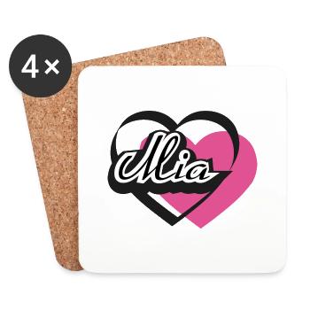 Name Mia Herz - Untersetzer (4er-Set) - Weiß - Vorne
