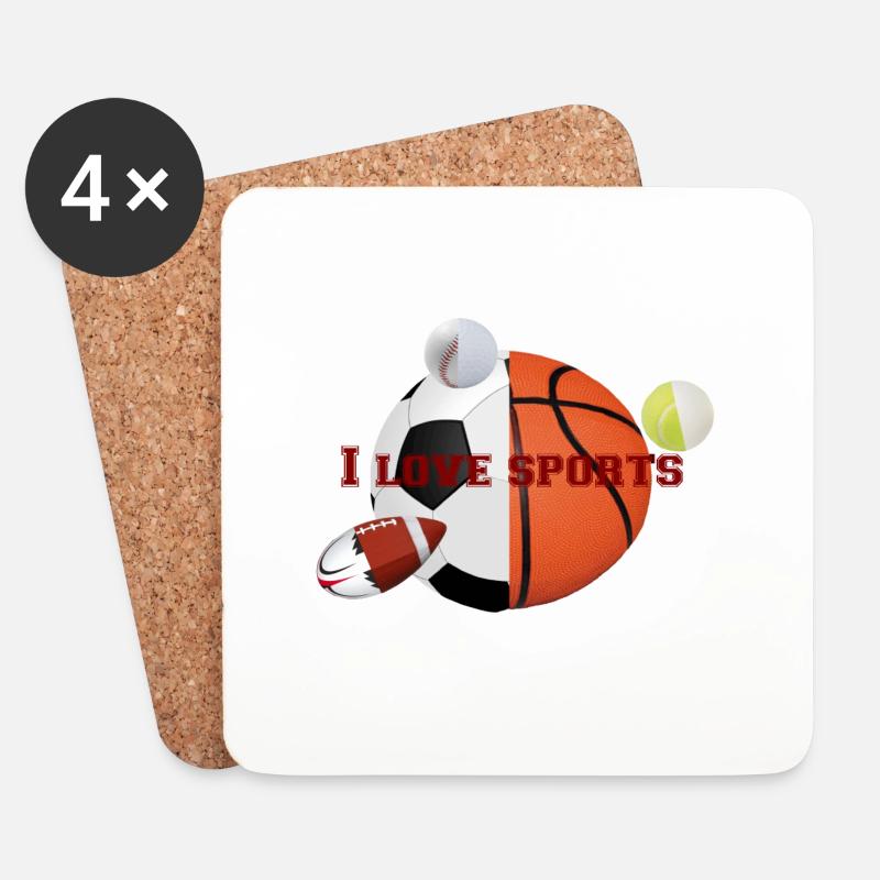 Sport ist Leben! - Untersetzer (4er-Set) - Weiß
