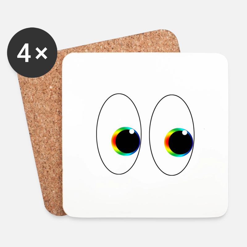 Augen schauen nach rechts - Untersetzer (4er-Set) - Weiß