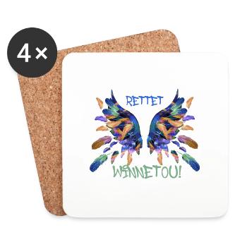rettet winnetou ,iFlügel Malerei, illustration - Untersetzer (4er-Set) - Weiß - Vorne