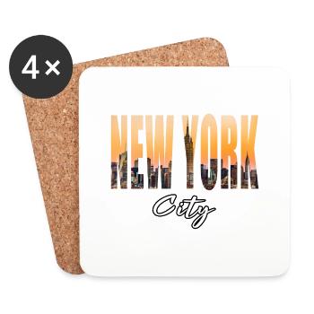 ville de New York - Dessous de verre (lot de 4) - blanc - Devant