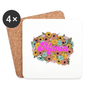 Proud Mom Mother MomMy Life's Work Kids Child - Coasters (set of 4) - white - Front