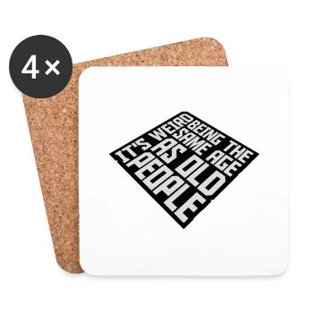 être âgé - Dessous de verre (lot de 4) - blanc - Devant