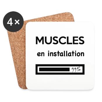 Muscles en installation - Dessous de verre (lot de 4) - blanc - Devant