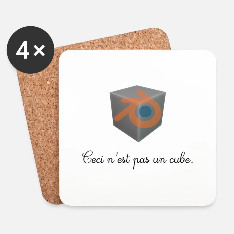 This is not a cube - Coasters (set of 4) - white