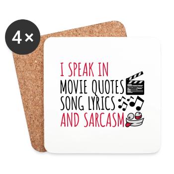 speak lyrics and sarcasm - Coasters (set of 4) - white - Front