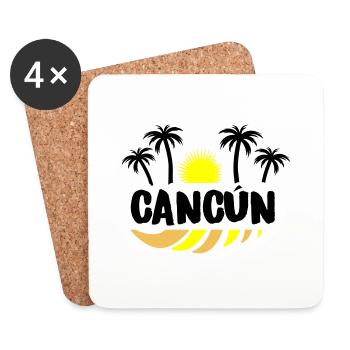 Cancun - Dessous de verre (lot de 4) - blanc - Devant