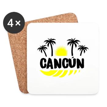 Cancun - Dessous de verre (lot de 4) - blanc - Devant