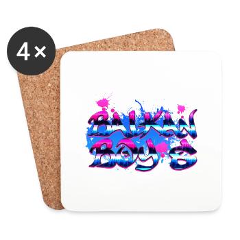 balkan boy exyu rock bosna croatia serbia - Coasters (set of 4) - white - Front