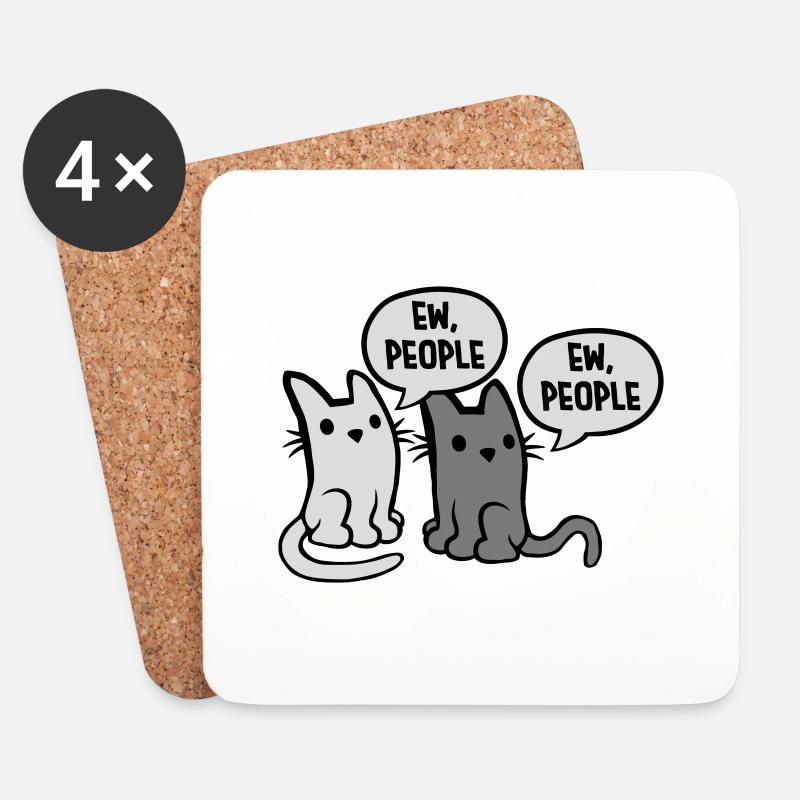 Lustige Katzen ew people - Untersetzer (4er-Set) - Weiß