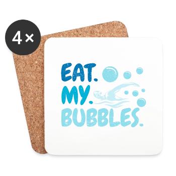 Eat My Bubbles Swimming Team Swimmer Lustig Schwim - Coasters (set of 4) - white - Front