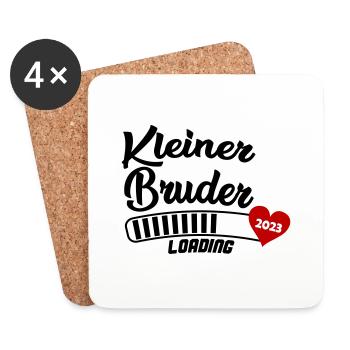 Kleiner Bruder Loading 2023 - Untersetzer (4er-Set) - Weiß - Vorne