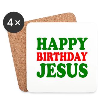 Happy birthday jesus - Coasters (set of 4) - white - Front