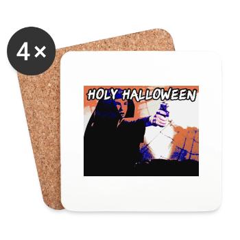holy halloween,halloween, nonne, film, spinne - Untersetzer (4er-Set) - Weiß - Vorne