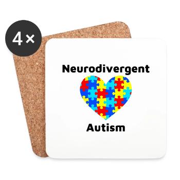 Neurodivergent Autism - Coasters (set of 4) - white - Front