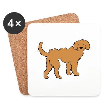 Golden Doodle - Coasters (set of 4) - white - Front