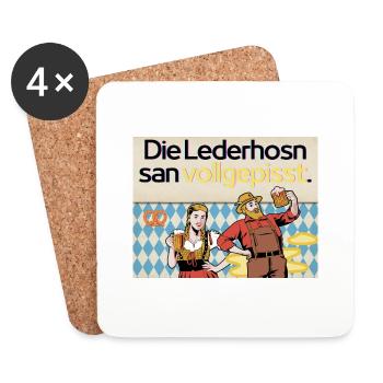 Die Lederhosn san vollgepisst. - Untersetzer (4er-Set) - Weiß - Vorne