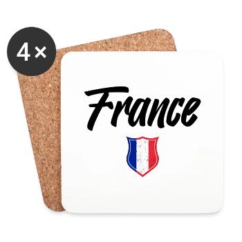 FRANCE - Dessous de verre (lot de 4) - blanc - Devant