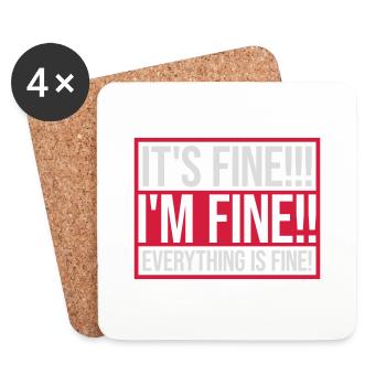 everything is fine Zitat - Untersetzer (4er-Set) - Weiß - Vorne